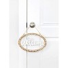 AuldHome Design Beaded Wooden Welcome Sign; Oval Wood Rustic Farmhouse Wall Decor Plaque, 13 x 9 Inches - 3 of 4