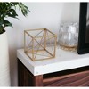 HomeRoots 6" Gold Metal Cube Sculpture - 2 of 4