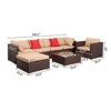 Brown 7-Piece Wicker Outdoor Sectional Set with Cushions - 3 of 4