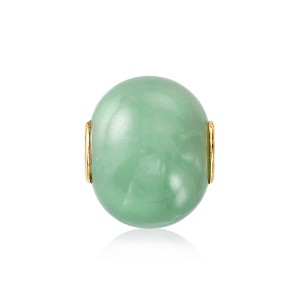 Ross-Simons 16mm Green Jade Bead Pendant in 14kt Yellow Gold Size 0.63 - 1 of 4
