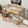 NicBex Twin Size Loft Bed with Guardrail,Rubber Wood Loft Bed Frame with Ladder,Bed Frame for Adults,Kids,Box Spring Not Required - 2 of 4