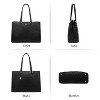 Laptop Tote Bag for Women 15.Inch Waterproof Leather Computer Bags Business Office Work Briefcase Black - 2 of 4