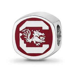 Black Bow Jewelry Sterling Silver South Carolina Gamecocks NCAA Bead Charm - 1 of 4