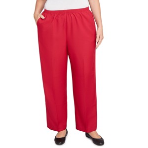 Alfred Dunner Plus Women's Poly Accord Short Length Pant Size 20W Red - 1 of 4