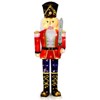 Costway 1/2 PCS 5 FT Lighted Nutcracker Soldier Outdoor Christmas Decoration with Glitter Sword - 2 of 4