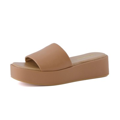 CUSHIONAIRE KUDOS Women’s Platform Sandals – Wedge Sandals for Women, Comfortable Slip-On Shoes, Dressy Summer Sandals with Cushioned Footbed
