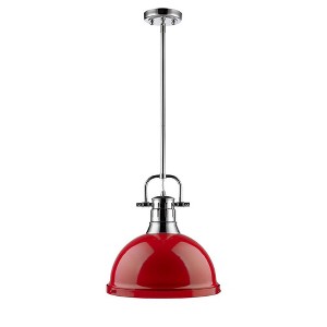 Golden Lighting Duncan 1 Light Pendant with Rod - 1 of 2