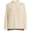 Lands' End Women's Drifter Two Color Shaker Mock Neck Sweater - 3 of 4