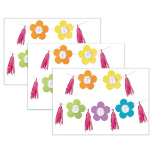 Carson Dellosa Education Happily Ever Elementary Retro Remix Flowers and Tassels Dimensional Accents, 3 Packs - 1 of 2