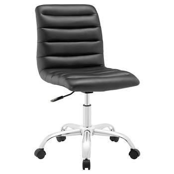 Ripple Midback Armless Office Chair Midnight Black - Modway
