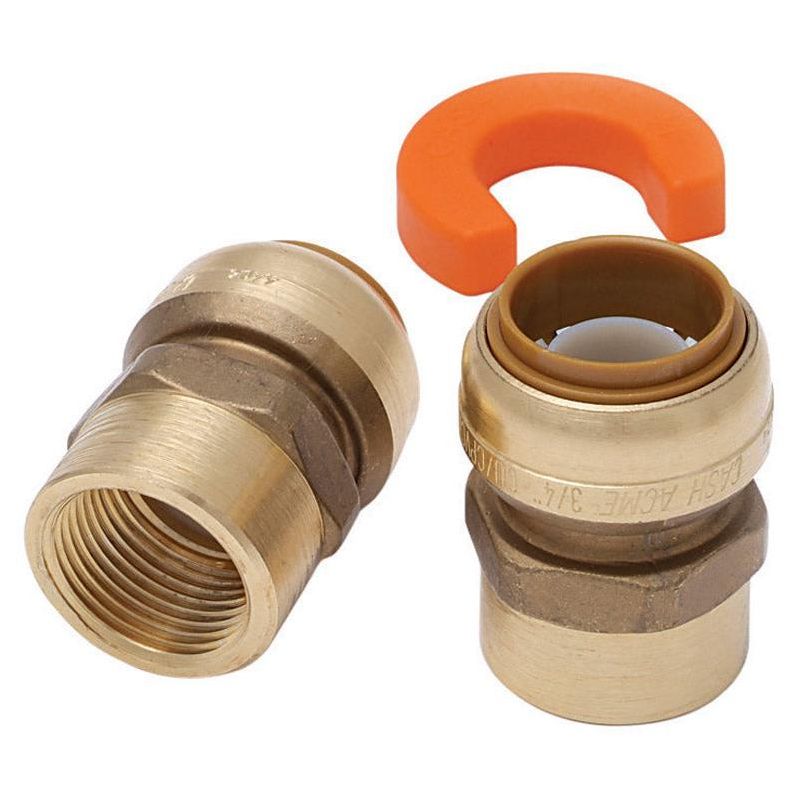 SharkBite 3/4 Inch Water Heater Connection Kit, Push to Connect Brass Plumbing Fittings, PEX Pipe, Copper, CPVC, PE-RT, HDPE, 22441LF, 1 of 3