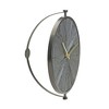 Wood Wall Clock – Black Iron Frame – 16.25"H Suspended Design By Melrose - 2 of 3