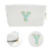 Unique Bargains Portable Corduroy Rectangular Letter Makeup Bag White 1 Pc - 4 of 4