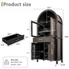 LOVSON 71''tall arched kitchen storage cabinet with adjustable shelves and barn door design,suitable for kitchens,living rooms, ,black - 3 of 4