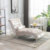 KTMBDW Chaise Lounge Indoor Button-Tufted Upholstered Sofa Recliner Lounge Chair for Living Room Bedroom Velvet - 3 of 4
