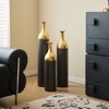 Aukfa Set of 3 Black and Gold Metal Floor Vases – Elegant Decorative Vases for Wedding, Mother’s Day, or Floral Displays - 2 of 4
