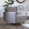 Flash Furniture Hudson Mid-Century Modern Commercial Grade Armchair with Tufted Faux Linen Upholstery & Solid Wood Legs - 3 of 4