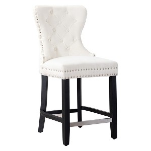 WestinTrends 24" Tufted Velvet Counter Stool - 1 of 4