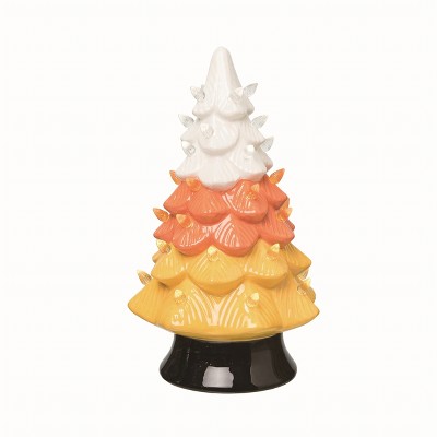 Transpac Ceramic Multicolor Halloween Light Up Candy Corn Tree