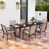 Tangkula Outdoor Dining Chairs Set of 2 w/ Breathable Fabric Armrests High Back - 3 of 4