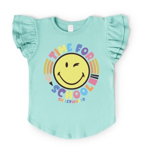 The Juniper Shop SmileyWorld Time For School Flutter Sleeve Tee - 1 of 4