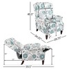 Chenille Push Back Recliner Chair with Wing Back and Gourd-shaped Wooden Legs - 2 of 4