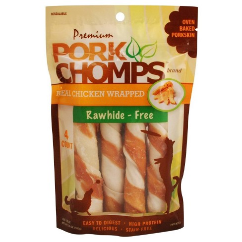 Nutri Chomps Pork Chomps Real Chicken Wrapped Chewy Twists Dog Treats 5 6oz Target