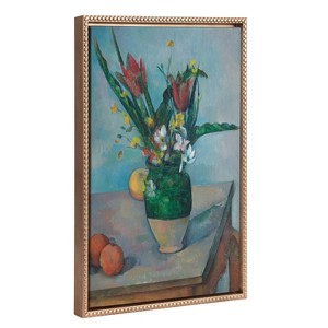 Kate & Laurel All Things Decor 18"x24" Sylvie Beaded The Vase of Tulips c. 1890 Framed Canvas by The Art Institute of Chicago Gold - 1 of 4