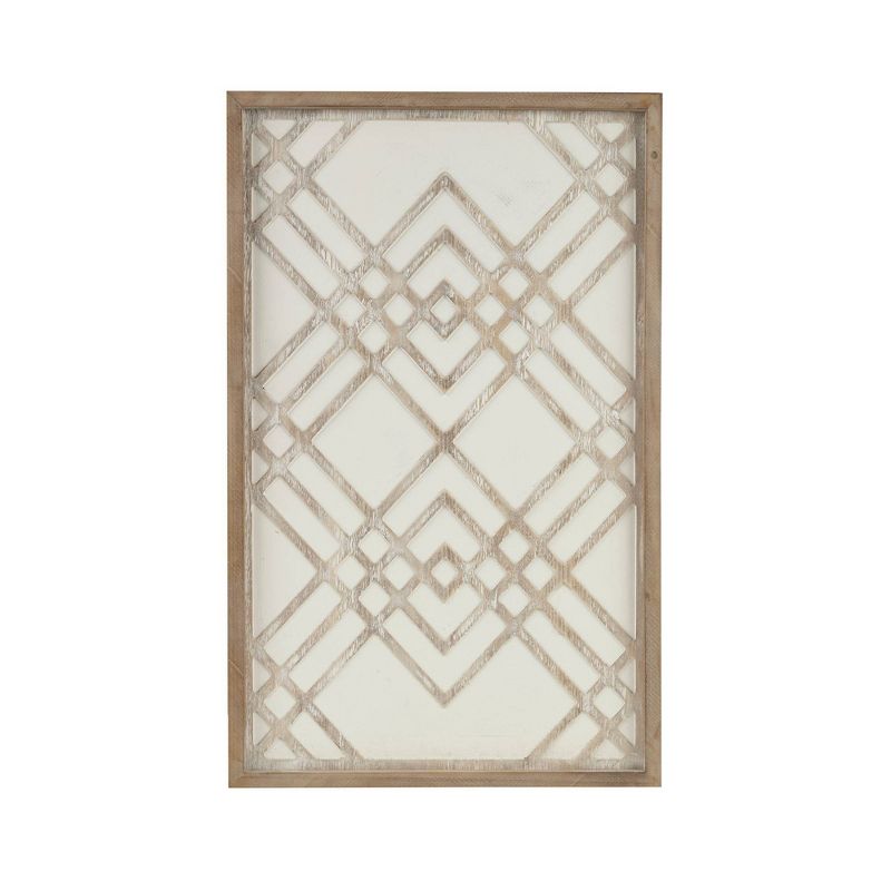Exton Geo Carved Decorative Wall Wood Panel Natural/White - Madison Park, 2 of 8
