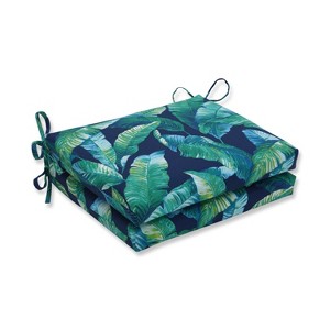 Hanalei Lagoon 2pc Outdoor Seat Cushion Set Blue - Pillow Perfect - 1 of 3