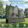 Wooakway 72"H Metal Planter Box with Trellis Raised Garden Bed with Arbor Privacy Screen with Wheels - 3 of 4