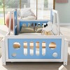 1pc Twin Car Bed Frame, Solid Wood + MDF Platform with Decorative Wheels, No Box Spring Needed - Baofuwish - 3 of 4