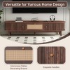 VYNXARIA Modern Design TV Stand for 75" TVs, Media Console TV Cabinet with Rattan-Front Drawer for Living Room, 1 Drawer and 2 Sliding-Door Cabinets - 2 of 4