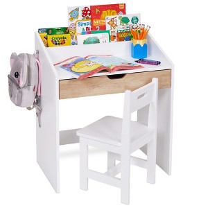 Lil’ Jumbl Toddler Wooden Study Desk and Chair Set with Writing Table, Storage Drawer & More - 1 of 4