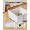 VEVOR Dogs Whelping Box, 38.6 x 38.6 x 18.1 inch, Plastic PVC Puppies Playpen with Height Adjustable Door and Washable Pee Pad, Milk White - 4 of 4