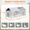 Metal Chicken Coop, Chicken Run for Yard with Waterproof Cover, Portable Poultry Cage, for Outdoor Backyard Farm Chicken Rabbit Duck - 2 of 4