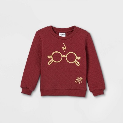 Image of Toddler Girls' Harry Potter Quilted Fleece Pullover - Burgundy 5T