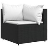 vidaXL Patio Corner Sofa Black PE rattan Compact Adjustable Feet - 2 of 4