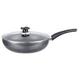 Brentwood Wok with Lid Aluminum Non-Stick 10" Gray