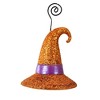 Bethany Lowe 4.5 Inch Witch Hat Orange Glitter Halloween Place Card Holder Tree Ornaments - image 3 of 3