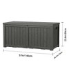 MAYEERTY 120 Gallon Large Capacity Outdoor Deck Box for Patio Furniture Cushions, Pillow with Wheels, Black - 3 of 4