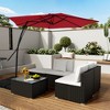 Clihome 10 Ft.Outdoor Patio Cantilever Umbrella with 360 Degrees Rotation & Waterproof Fade-Resistant Canopy with Cross Base - 2 of 4