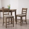 Christopher Knight Home Benner Farmhouse Rubberwood Counter Stools with Faux Leather Upholstery (Set of 2), Antique Brown - 2 of 4