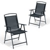 Crestlive Products Set of 2 Patio Folding Dining Chairs Outdoor Portable Sling with Armrest - 2 of 4