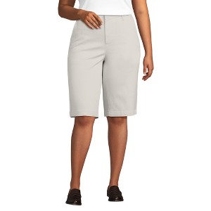 Lands' End Women's Elastic Back Classic 12" Chino Shorts - 1 of 3