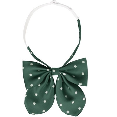 Elerevyo Women's Pre-tied Adjustable Straps Polka Dots Uniform Casual Bow Ties