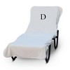 BC BARE COTTON Luxury Hotel & Spa Monogrammed Pool Chaise Lounge Cover, Standard Size 90 X 29 Inches - Beige - Black Block - 4 of 4