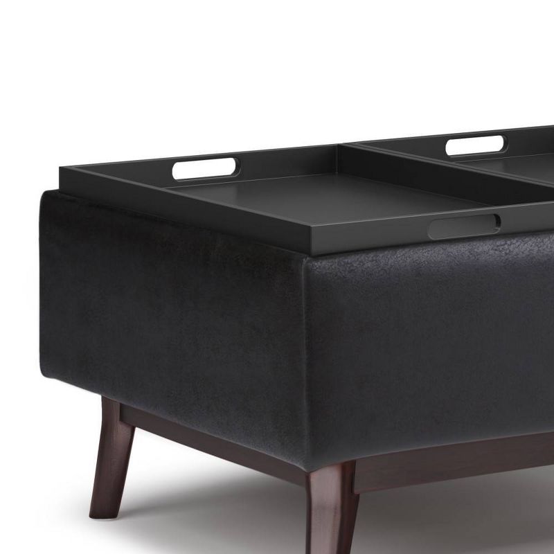 Small Ethan Tray Top Coffee Table Storage Ottoman - WyndenHall, 5 of 10