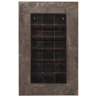 Rust Zinc 18-Pocket Galvanized Steel Succulent Wall Planter