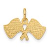 Black Bow Jewelry 14k Yellow Gold Checkered Racing Flags Charm - 3 of 4